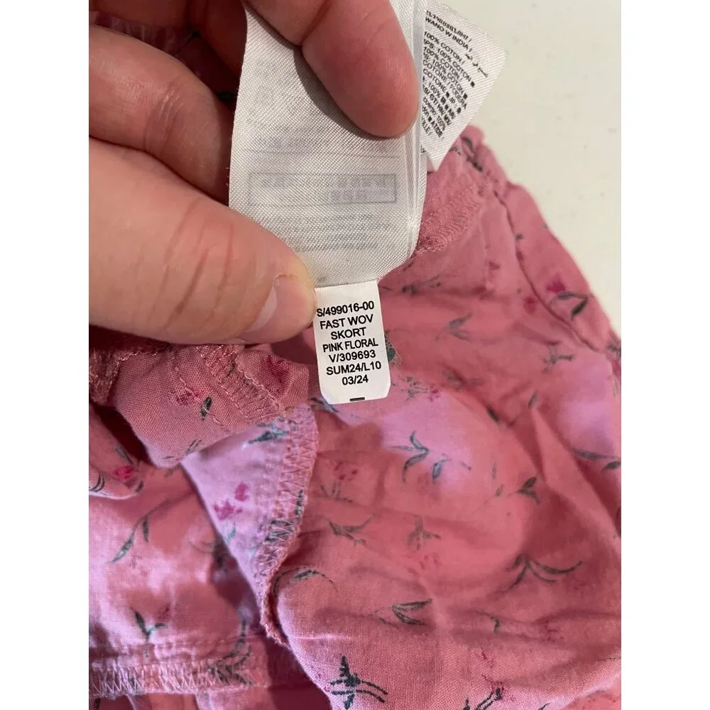 GAP Kids Girls Pink Floral Skort Size XL Tiered‎ Ruffles Lightweight Cottagecore